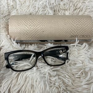 Jimmy Choo Black Glasses with Textured Case